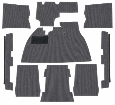 Teppichsatz bouclé  grau Teppich für VW Käfer Limousine 8.72 - einschl. Mexico Käfer 9 Teilig Innenraum Teppich